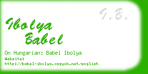 ibolya babel business card